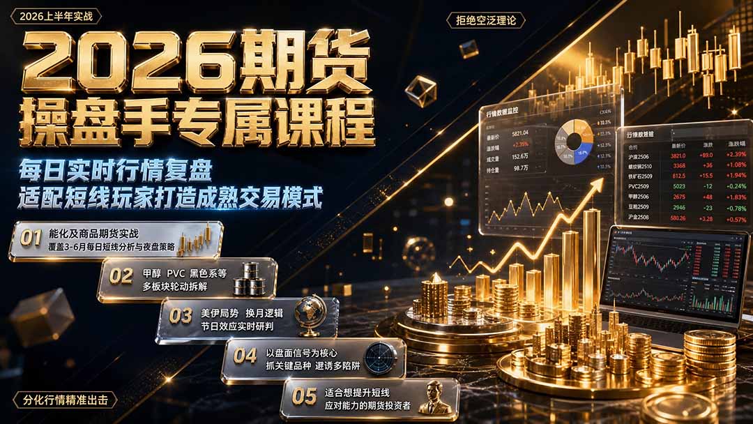2026期货操盘手专属课程-更新8月,每日实时行情复盘,适配短线玩家打造成熟交易模式-副业网创