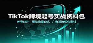 TikTok跨境起号实战资料包:养号SOP,爆款流量公式,广告投流优化素材-副业网创