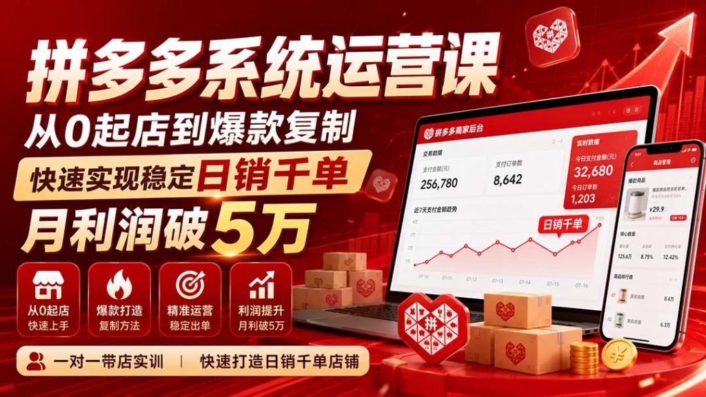 拼多多系统运营课(更新8月-副业网创