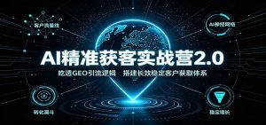 AI精准获客实战营2.0:吃透GEO引流逻辑,搭建长效稳定客户获取体系-副业网创