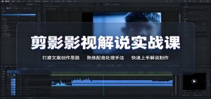 剪影影视解说实战课:打磨文案创作思路,熟练配音处理手法,快速上手解说制作-副业网创