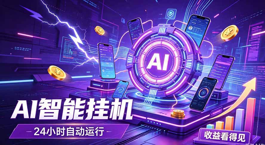 AI智能广告挂机,躺赚新模式 设备托管运行,解放双手持续变现-副业网创