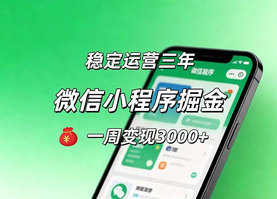 月收益稳定1W+的微信小程序,前期积累客户,后期躺平养老,小白轻松上手-副业网创