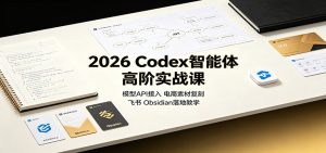 2026 Codex智能体高阶实战课:模型API接入,电商素材复刻,飞书Obsidian落地教学-副业网创