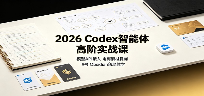 2026 Codex智能体高阶实战课：模型API接入，电商素材复刻，飞书Obsidian落地教学-副业网创