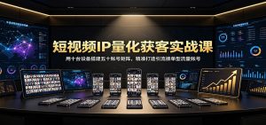 短视频IP量化获客实战课：用十台设备搭建五十账号矩阵，精准打造引流接单型流量账号-副业网创