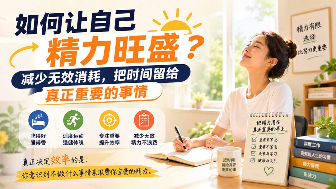 付费文章：如何让自己精力旺盛？减少无效消耗，把时间留给真正重要的事情-副业网创