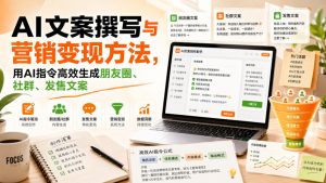 AI文案撰写与营销变现方法，用AI指令高效生成朋友圈、社群、发售文案-副业网创