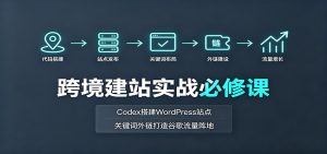 跨境建站实战必修课:Codex搭建WordPress站点,关键词外链打造谷歌流量阵地-副业网创