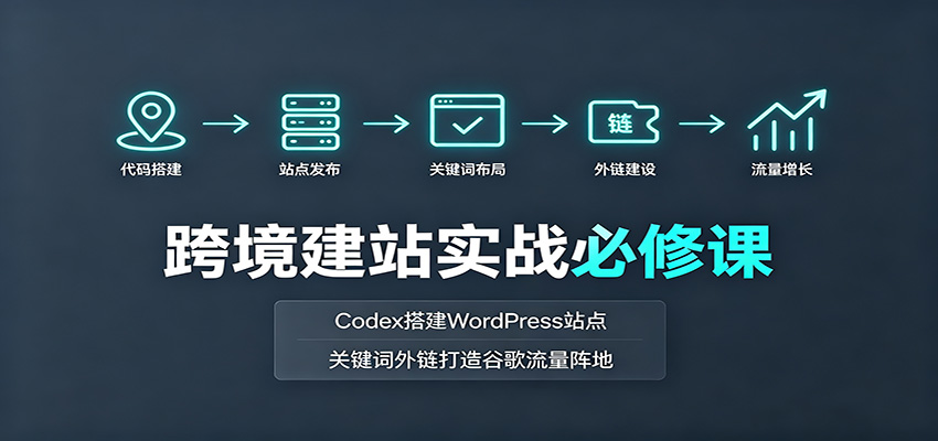 跨境建站实战必修课:Codex搭建WordPress站点,关键词外链打造谷歌流量阵地-副业网创