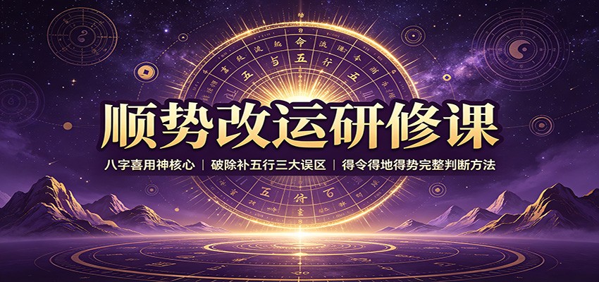 顺势改运研修课:八字喜用神核心,破除补五行三大误区,得令得地得势完整判断方法-副业网创