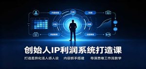 创始人IP利润系统打造课:打造差异化活人感人设,内容抓手搭建,导演思维工作流教学-副业网创