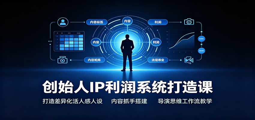 创始人IP利润系统打造课：打造差异化活人感人设，内容抓手搭建，导演思维工作流教学-副业网创