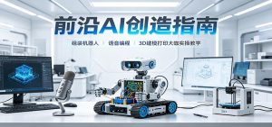 前沿AI创造指南:组装机器人、语音编程、3D建模打印大咖实操教学-副业网创