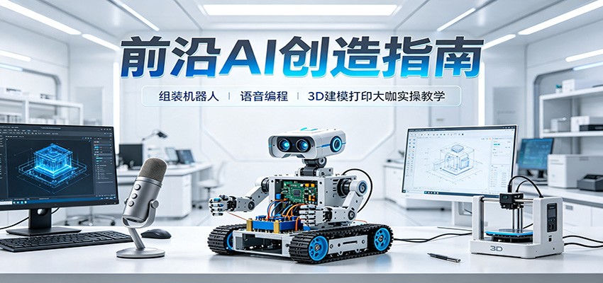 前沿AI创造指南：组装机器人、语音编程、3D建模打印大咖实操教学-副业网创