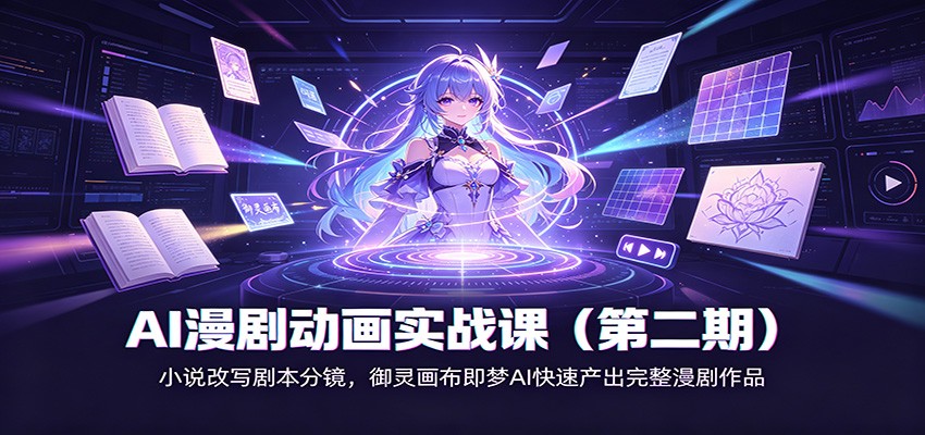 AI漫剧动画实战课(第二期)：小说改写剧本分镜，御灵画布即梦AI快速产出完整漫剧作品-副业网创