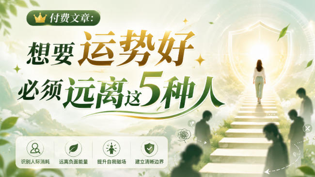 付费文章：想要运势好，必须远离这5种人-副业网创