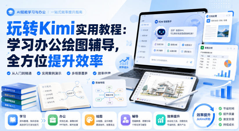 玩转Kimi实用教程：学习办公绘图辅导，全方位提升效率-副业网创
