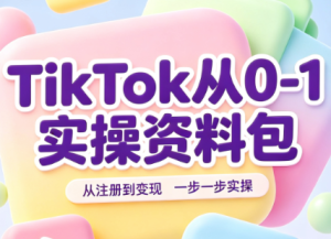 TikTok从0-1实操资料包:养号SOP+爆款公式+投流手册-副业网创