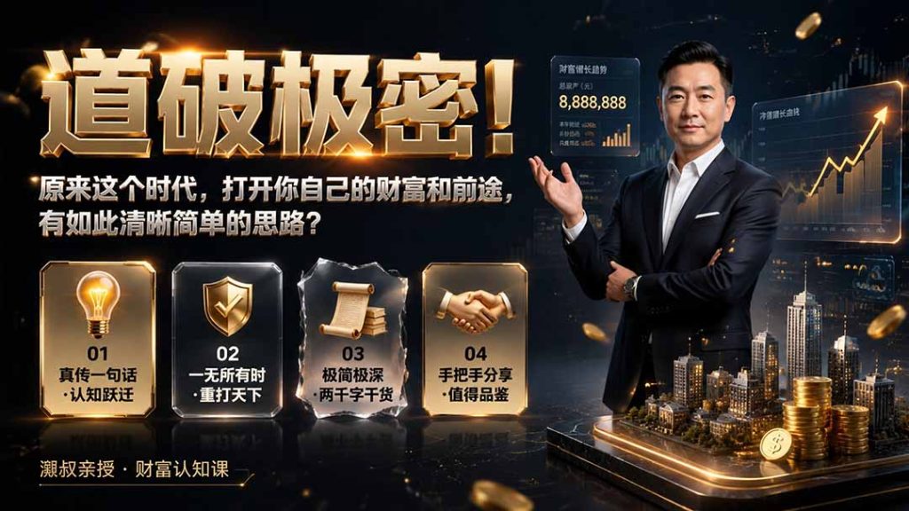 付费文章：道破极密！原来这个时代，打开你自己的财富和前途，有如此清晰简单的思路？-副业网创