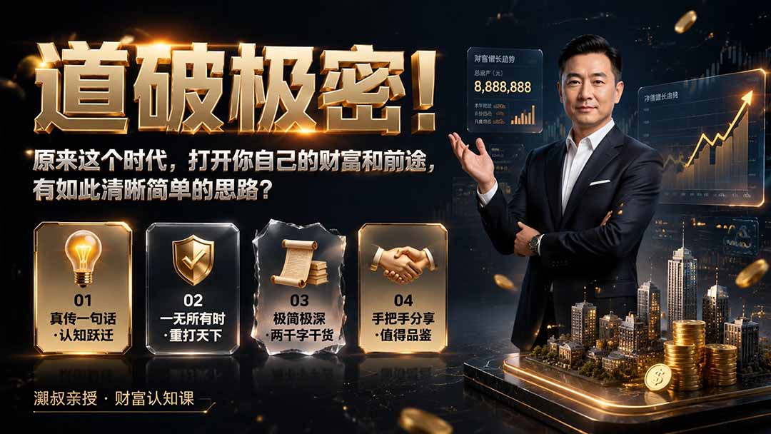 付费文章:道破极密!原来这个时代,打开你自己的财富和前途,有如此清晰简单的思路?-副业网创