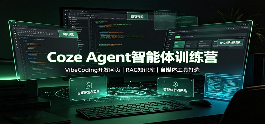 Coze Agent智能体训练营：VibeCoding开发网页，RAG知识库，自媒体工具打造-副业网创
