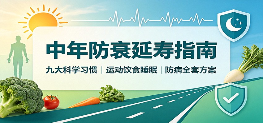 中年防衰延寿指南:九大科学习惯,运动饮食睡眠防病全套方案-副业网创
