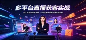 多平台直播获客实战:单人多账号同步开播,一份时间撬动多渠道精准流量-副业网创