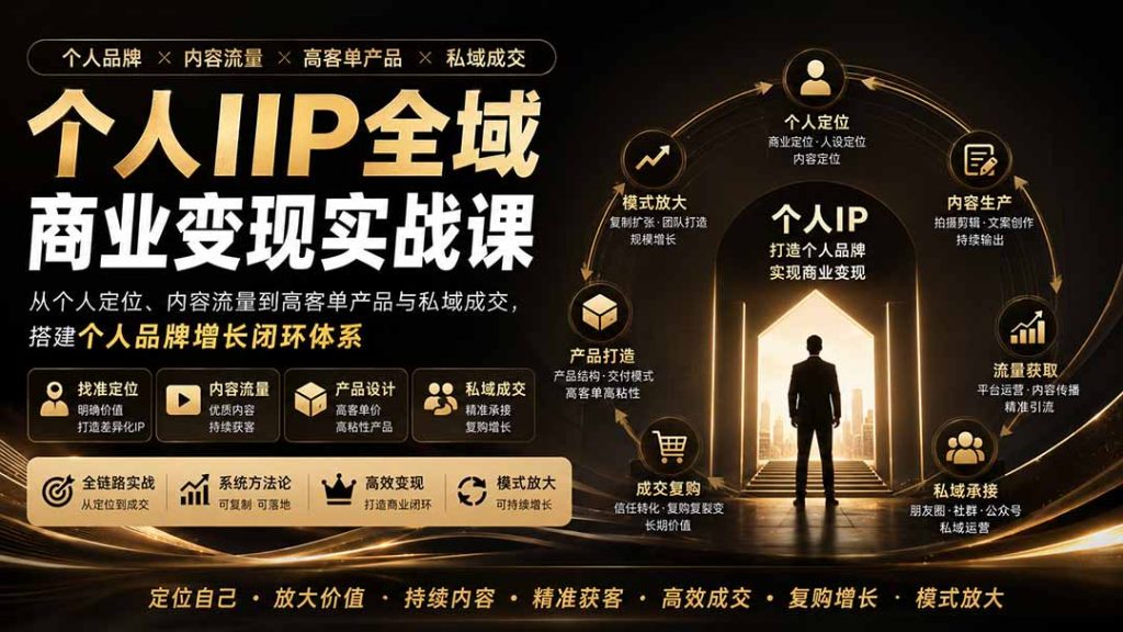 个人IP全域商业变现实战课 (无水印-副业网创
