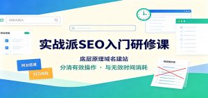 实战派SEO入门研修课:底层原理域名建站,分清有效操作与无效时间消耗-副业网创