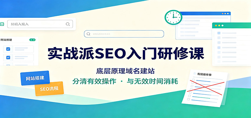 实战派SEO入门研修课:底层原理域名建站,分清有效操作与无效时间消耗-副业网创