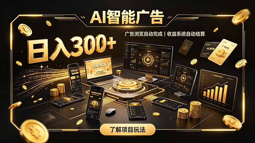 自研 AI 系统｜轻资产起步｜长期稳定收益｜宝妈 上班族轻轻松松日入300+-副业网创