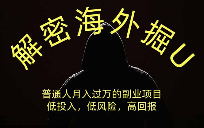 解密海外掘U,普通人月入过万的副业项目,低投入、低风险高回报,没有之一-副业网创