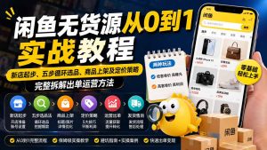 闲鱼无货源从0到1实战教程——新店起步、五步循环选品、商品上架及定价策略，完整拆解出单运营方法-副业网创