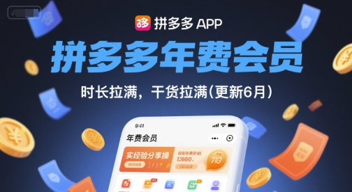 拼多多年费会员，实经验分享操，时长拉满，干货拉满(更新260827)-副业网创