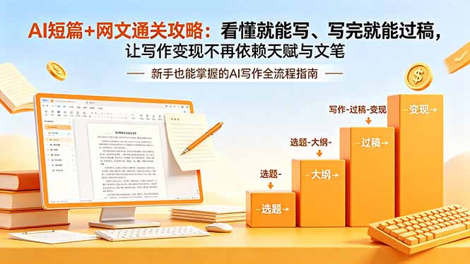 AI短篇+网文通关攻略-更新：看懂就能写、写完就能过稿，让写作变现不再依赖天赋与文笔-副业网创