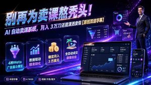 别再为卖课熬秃头!AI 自动卖课系统,月入 3 万刀还能潇洒度假【原创双语字幕】-副业网创