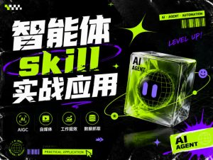 智能体skill实战应用,为寻求利用智能体进行工作提效的人打造,案例演示,纯实战课-副业网创