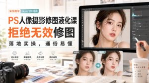 PS人像摄影修图液化课，拒绝无效修图，落地实操，通俗易懂-副业网创