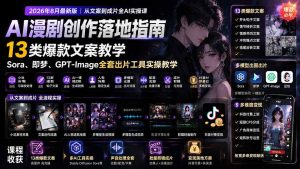 AI漫剧创作落地指南|13类爆款文案教学,Sora、即梦、GPT-Image全套出片工具实操教学-副业网创