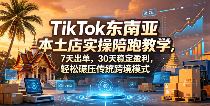 TikTok东南亚本土店实操陪跑教学，7天出单，30天稳定盈利，轻松碾压传统跨境模式(更新0819)-副业网创
