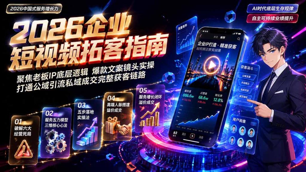 2026AI时代服务增长力实战课-无水印｜五力模型三维心法教学，破解门店客源流失低价内卷实现长效业绩增长-副业网创