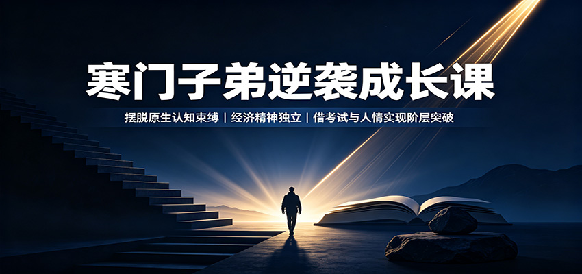 寒门子弟逆袭成长课：摆脱原生认知束缚，经济精神独立，借考试与人情实现阶层突破-副业网创