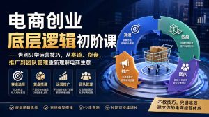 电商创业底层逻辑初阶课——告别只学运营技巧，从赛道、货盘、推广到团队管理重新理解电商生意-副业网创