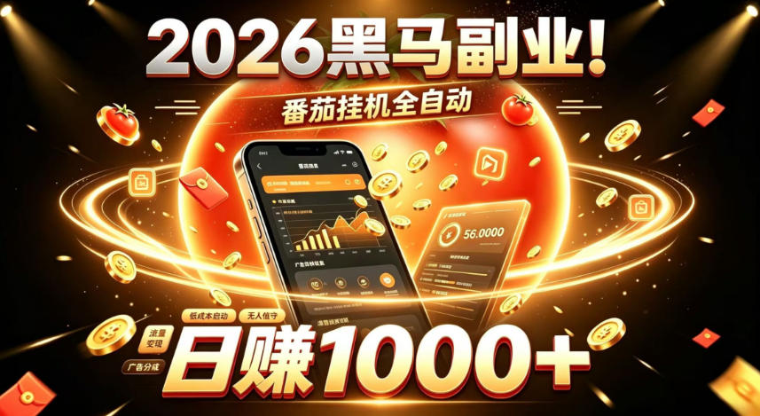 2026黑马副业!番茄挂G全自动日入1000+,操作最简单、门槛最低的线上轻资产项目【揭秘】-副业网创