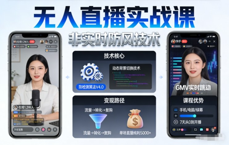 宝子哥无人直播实战课，非实时防风技术，聚焦抖音快手等平台直播带货，轻松开启直播变现之路(更新2026年08月31日)-副业网创