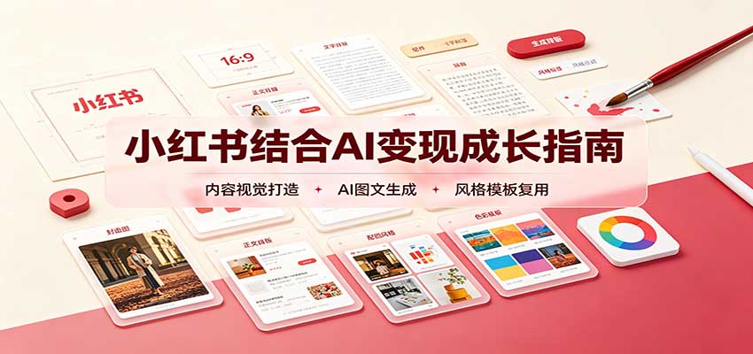 小红书结合AI变现成长指南:账号精准定位,内容视觉打造,搭建可复制流量获客体系-副业网创