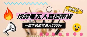 视频号带货，一天2000+，一部手机即可开展的完美副业，无需投资-副业网创