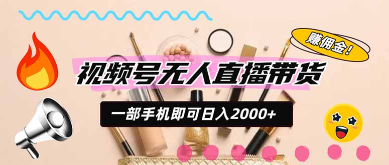 视频号带货，一天2000+，一部手机即可开展的完美副业，无需投资-副业网创