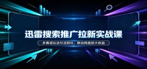 迅雷搜索推广拉新实战课：多赛道玩法引流转化，联动网盘放大收益-副业网创